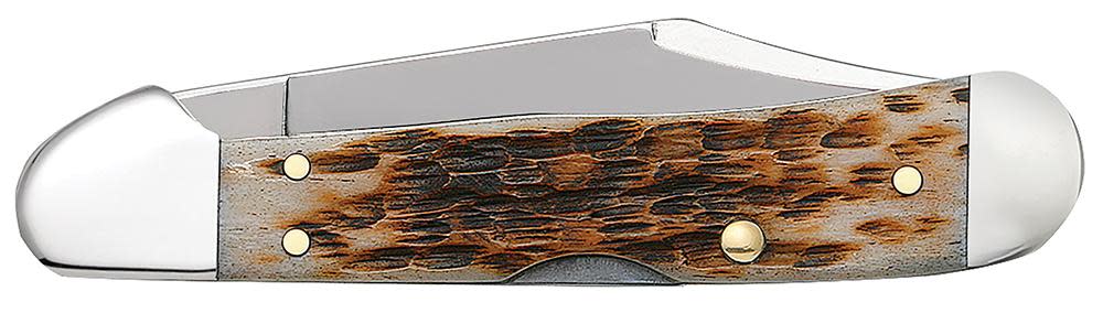 Peach Seed Jig Amber Bone Mini CopperLock® Knife Closed