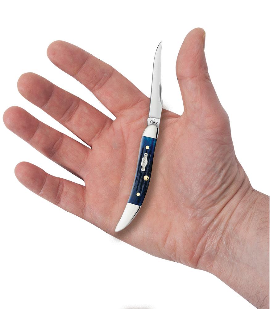 Blue Bone Rogers Corn Cob Jig Small Texas Toothpick Knife in Hand