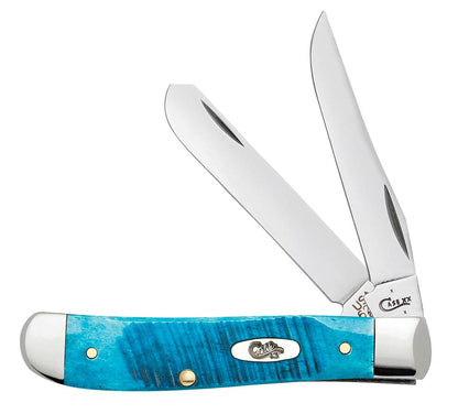 Caribbean Blue Bone Mini Trapper Knife Front View