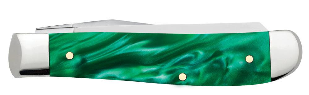 John Deere Smooth Green Pearl Kirinite® Mini Trapper Knife Closed