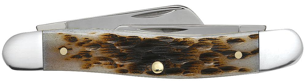 Case Amber Bone Medium Stockman Chrome Vanadium Blades 3-5/8 Closed (6318  CV) - KnifeCenter - 00039