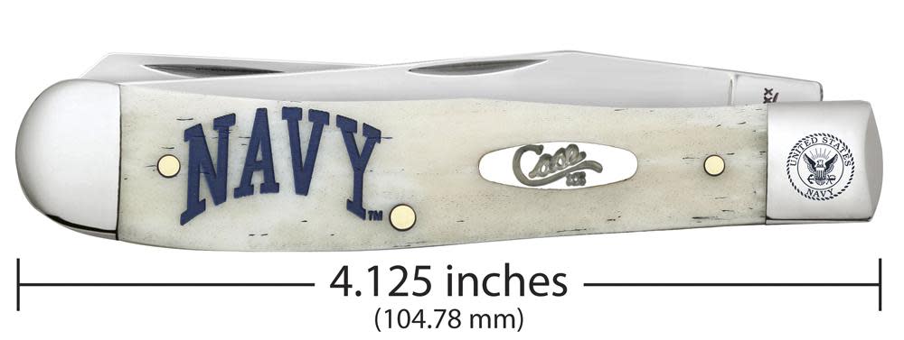 U.S. Navy®  Embellished Smooth Natural Bone Trapper Knife Dimensions