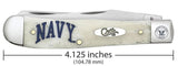U.S. Navy Embellished Smooth Natural Bone Trapper Knife Dimensions