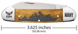 U.S. Navy® Antique Bone Canoe Knife Dimensions