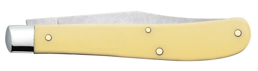 Yellow Synthetic Slimline Trapper Knife Closed