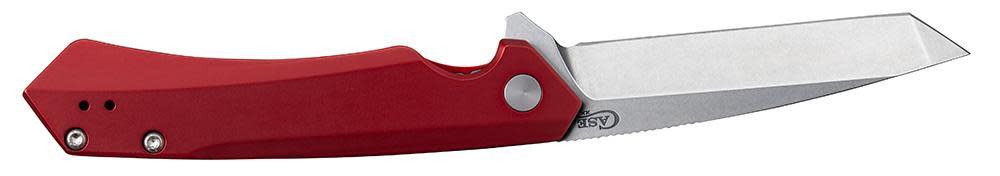 Anodized Aluminum Red Kinzua® Knife Open (Front)