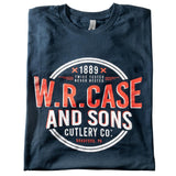 Navy Blue T-Shirt with W.R. Case & Sons Logo Folded