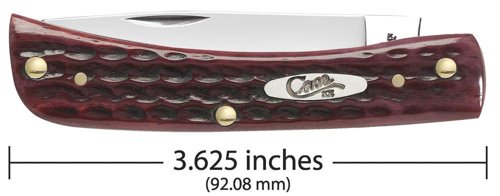 Pocket Worn® Old Red Bone Corn Cob Jig Sod Buster Jr® Knife Dimensions