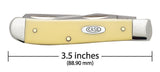 Yellow Synthetic CS Mini Trapper Knife Dimensions
