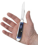 Ford Sawcut Jig Blue Bone Trapper Knife in Hand