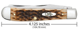 Peach Seed Jig Amber Bone Trapper with Clip Knife Dimensions