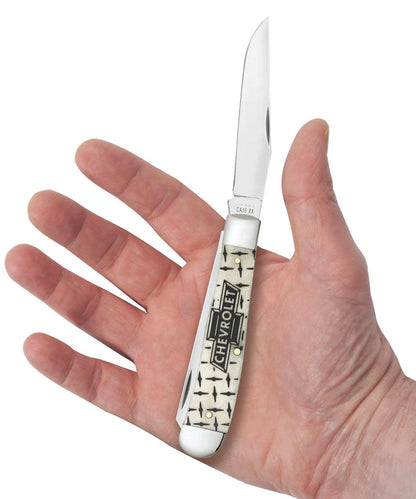 Chevrolet® Embellished Smooth Natural Bone Trapper in Hand