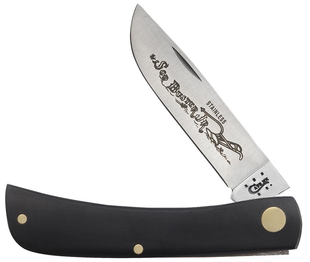 Jet-Black Synthetic Sod Buster® Jr Knife Front View