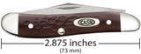 Brown Synthetic Peanut Knife Dimensions