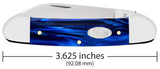 Smooth Blue Pearl Kirinite® Canoe Knife Dimensions