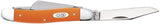 Smooth Orange Synthetic Medium Stockman Knife with one blade open