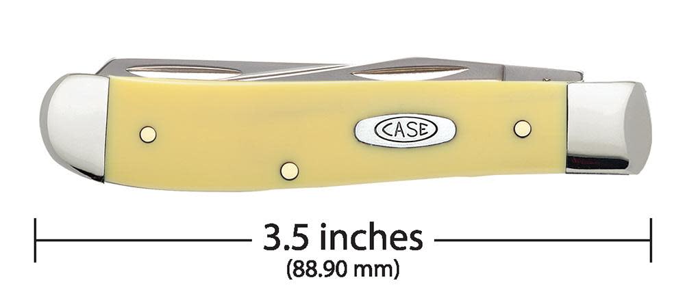 Yellow Synthetic Mini Trapper Knife Dimensions