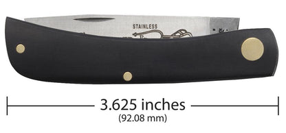 Jet-Black Synthetic Sod Buster® Jr Knife Dimensions