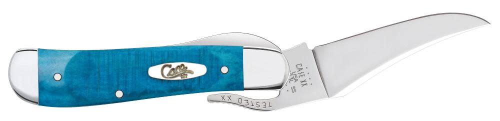 Sawcut Jig Caribbean Blue Bone Russlock® Knife Open