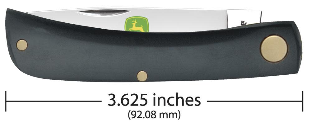 John Deere Jet-Black Synthetic Sod Buster® Jr Knife Dimensions