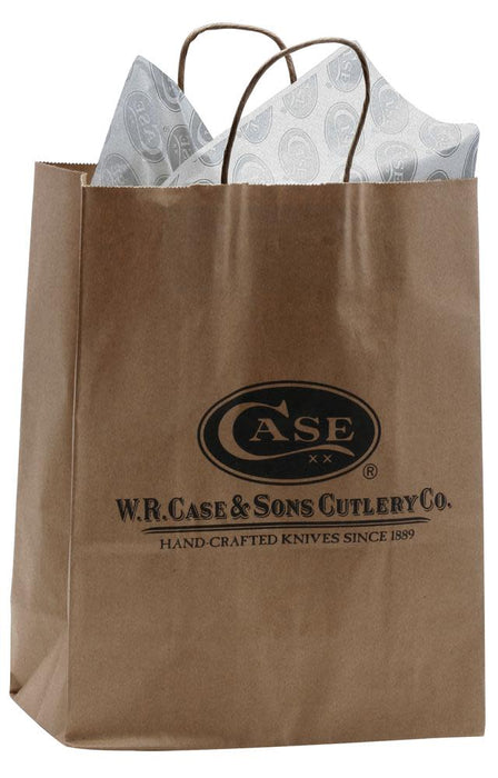 Brown Large Gift Bag with Case Logo & Tissue Paper