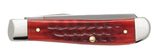 Pocket Worn® Corn Cob Jig Old Red Bone Mini Trapper Knife Closed