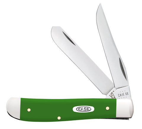 Smooth Green Synthetic Mini Trapper  Knife Front View