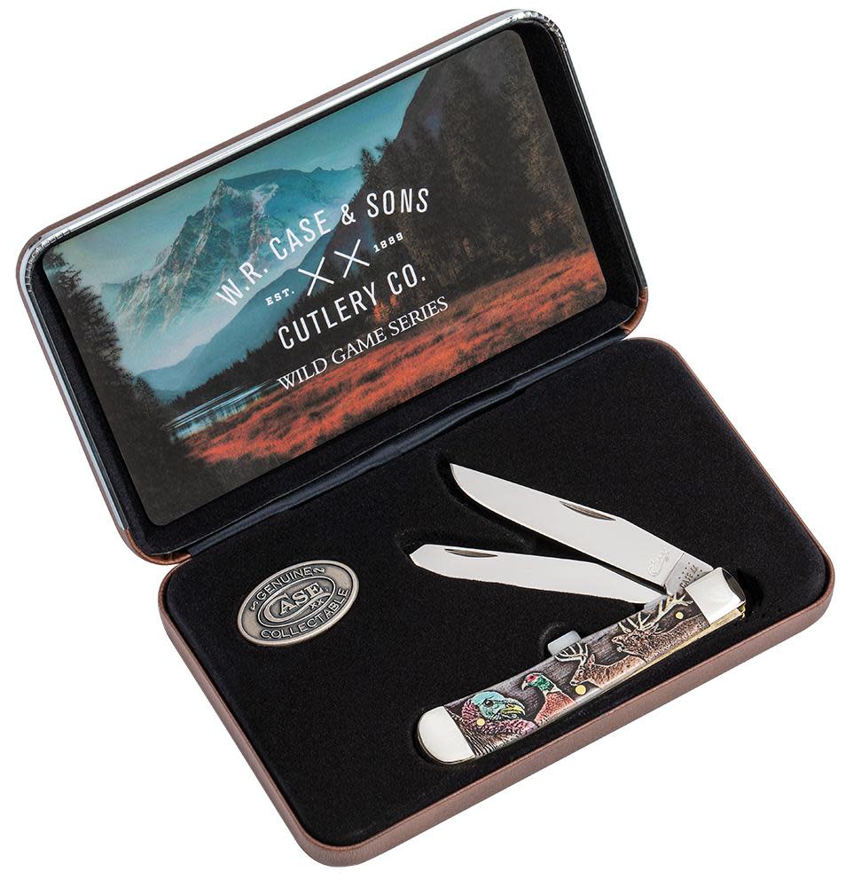 Sportsman Series Gift Set Embellished Smooth Natural Bone Trapper Knife in Gift Set Packaging