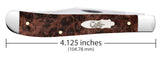 Smooth Brown Maple Burl Wood Slimline Trapper Knife Dimensions