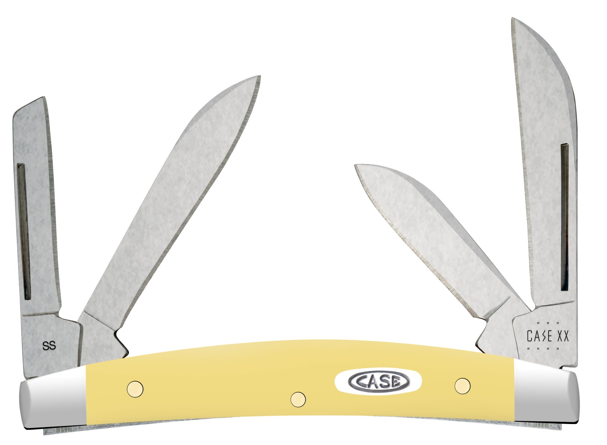 Smooth Yellow Synthetic Small Congress Knife Front View