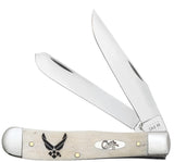 U.S. Air Force™ Embellished Smooth Natural Bone Trapper Knife Front View
