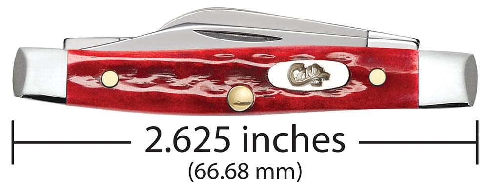 Pocket Worn® Corn Cob Jig Old Red Bone Small Stockman Knife Dimensions
