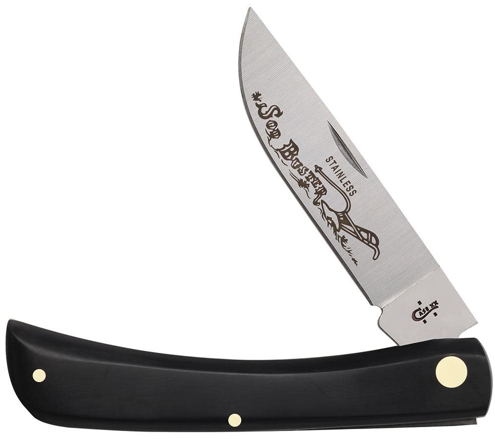 Jet-Black Synthetic Sod Buster® Knife Front View
