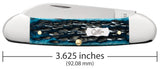 Pocket Worn® Peach Seed Jig Mediterranean Blue Bone Canoe Knife Dimensions