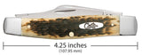 Peach Seed Jig Amber Bone CS Large Stockman Knife Dimensions