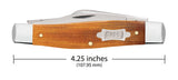 Natural Canvas Micarta® Large Stockman Knife Dimensions
