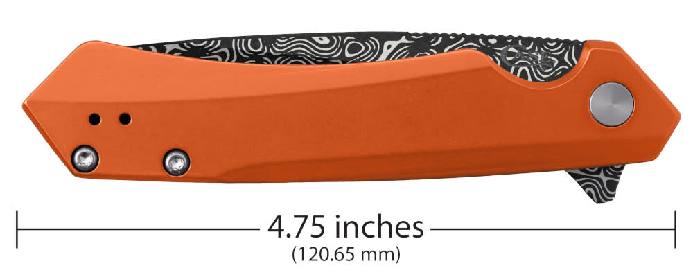 Embellished Orange Anodized Aluminum Kinzua® Dimensions