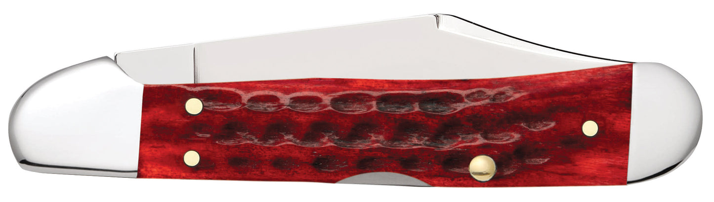 Pocket Worn® Corn Cob Jigged Old Red Bone Mini CopperLock® Knife Closed