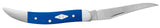 Smooth Blue G-10  Small Texas Toothpick  Knife Open