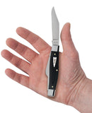 Smooth Black Micarta® Large Stockman Knife in Hand