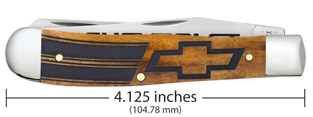 Chevrolet® Embellished Smooth Antique Bone Trapper Knife Dimensions