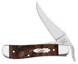 Smooth Brown Maple Burl Wood Russlock® Knife Front View