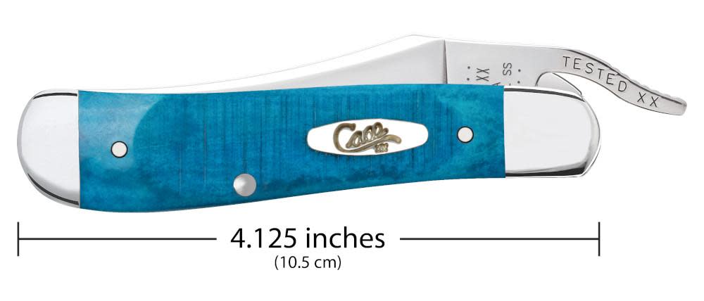 Sawcut Jig Caribbean Blue Bone Russlock® Knife Dimensions