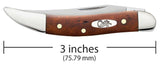 Smooth Chestnut Bone Small Texas Toothpick Knife Dimensions