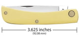 Yellow Synthetic CS Sod Buster® Jr Knife Dimensions