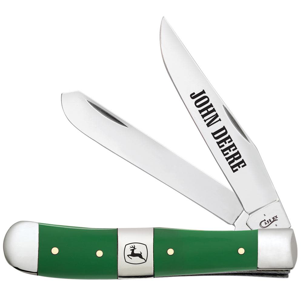 John Deere Green Synthetic Trapper Knife Front View