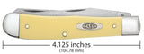 Yellow Synthetic Trapper with Clip Carbon steel Knife Dimensions