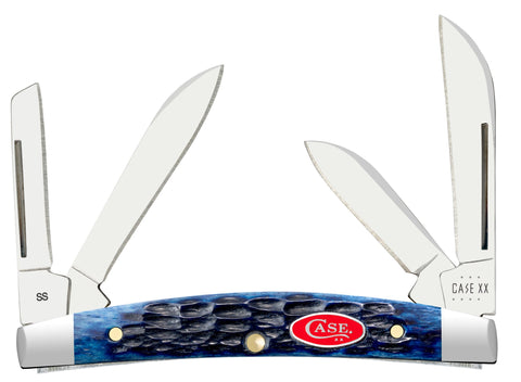 Rogers Jig Navy Blue Bone Small Congress Knife Front View