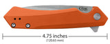 Orange Anodized Aluminum Kinzua® Knife Closed