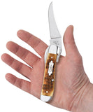 Rogers Corn Cob Jig Antique Bone RussLock® Knife in Hand